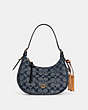 COACH®,KLEO HOBO IN SIGNATURE CHAMBRAY,Gold/Denim Multi,Front View