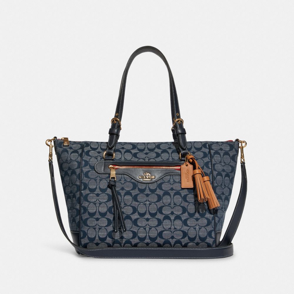 COACH® | Kleo Carryall In Signature Chambray