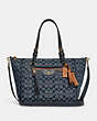 COACH®,KLEO CARRYALL IN SIGNATURE CHAMBRAY,Large,Gold/Denim Multi,Front View
