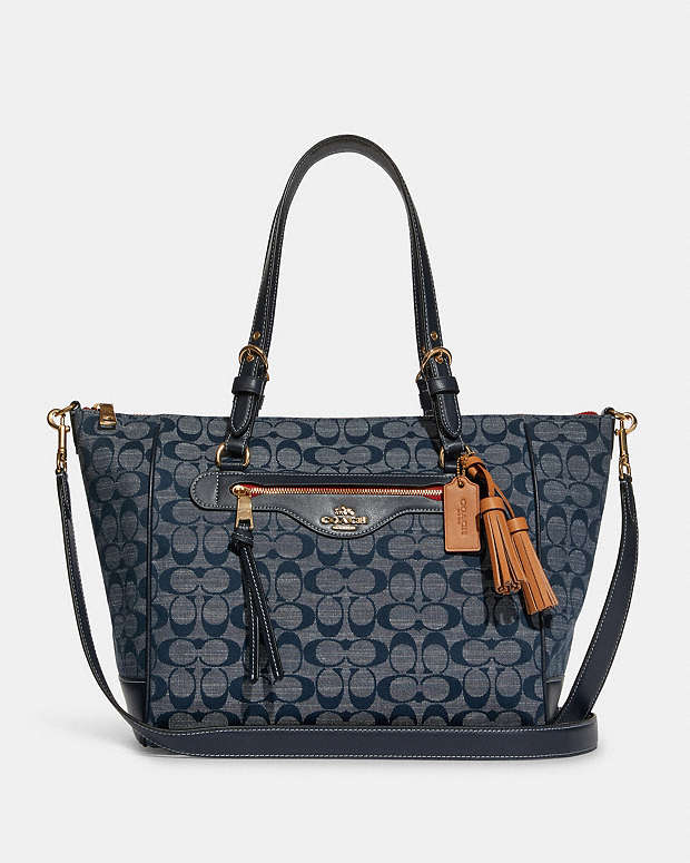 COACH® | Kleo Carryall In Signature Chambray