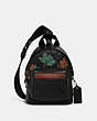 COACH®,SMALL WEST BACKPACK CROSSBODY WITH DREAMY LEAVES PRINT,Leather,Medium,Gunmetal/Black Multi,Front View