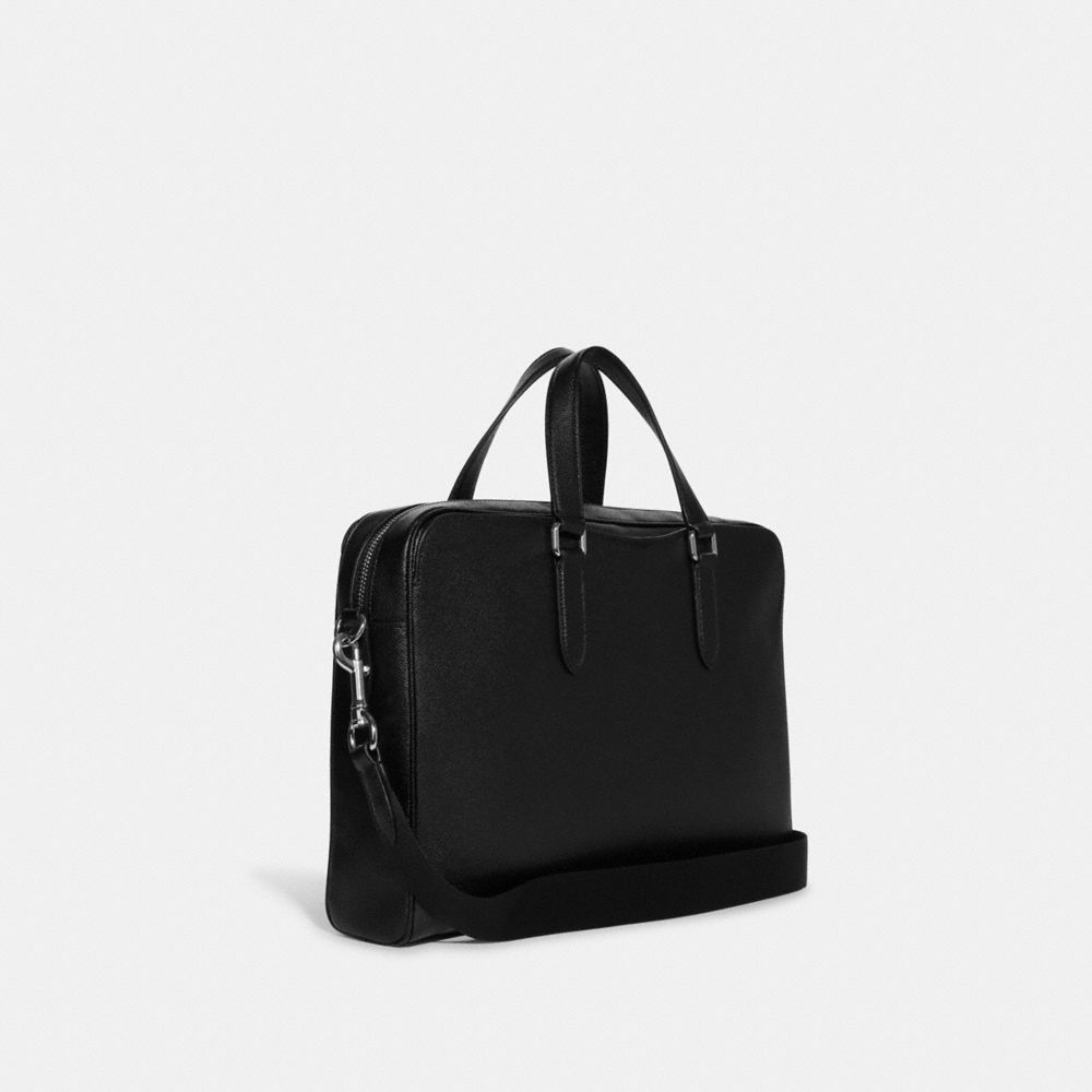 COACH®,グラハム ストラクチャード ブリーフ,トート&ビジネスバッグ,ﾆｯｹﾙ/ﾌﾞﾗｯｸ