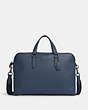 COACH®,GRAHAM STRUCTURED BRIEF,Pebbled Leather,Large,Office,Gunmetal/Denim,Front View
