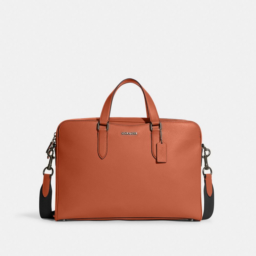 クロスグレインレザーCOACH コーチ グラハム ストラクチャード ブリーフ RED