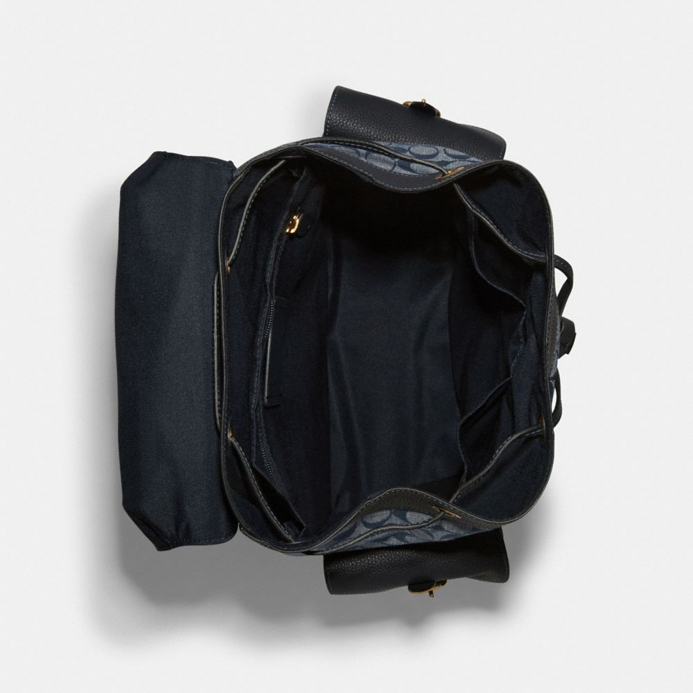 COACH®: Bape X Coach Charter Backpack In Signature Chambray