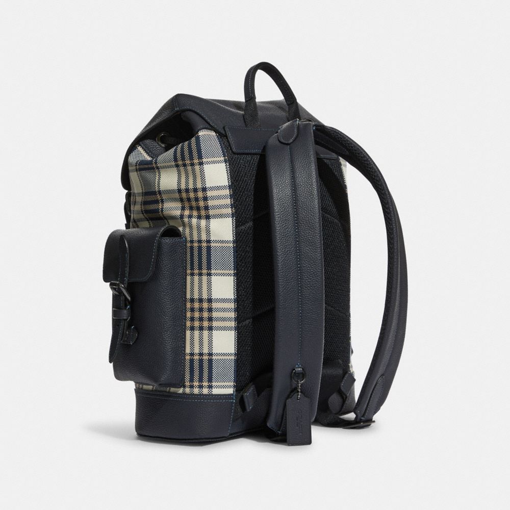 COACH® | Hudson Backpack With Garden Plaid Print