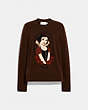 COACH®,DISNEY X COACH SNOW WHITE SWEATER,Wool/Cashmere,Brown/Multi,Front View