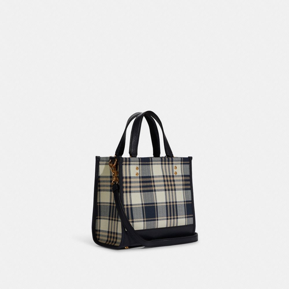 COACH Dempsey Tote 22 With Garden Plaid Print And Coach Patch