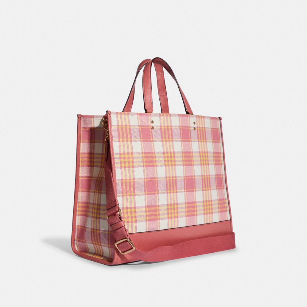 COACH®  Dempsey Tote 40 With Garden Plaid Print And Coach Patch