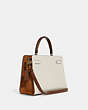 COACH®,LANE CARRYALL IN COLORBLOCK,Leather,Large,Gold/Chalk/Penny Multi,Angle View