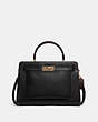 COACH®,LANE CARRYALL,Leather,Large,Gold/Black Multi,Front View