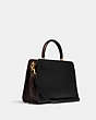 COACH®,LANE CARRYALL,Leather,Large,Gold/Black Multi,Angle View