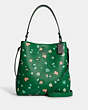 COACH®,TOWN BUCKET BAG WITH MYSTICAL FLORAL PRINT,Leather,Medium,Gunmetal/Green Multi,Front View