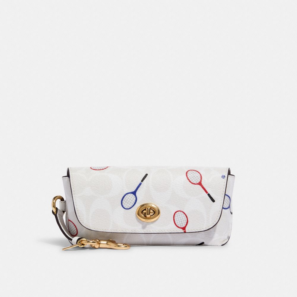 COACH® Sunglass Case In Signature Canvas With Racquet Print