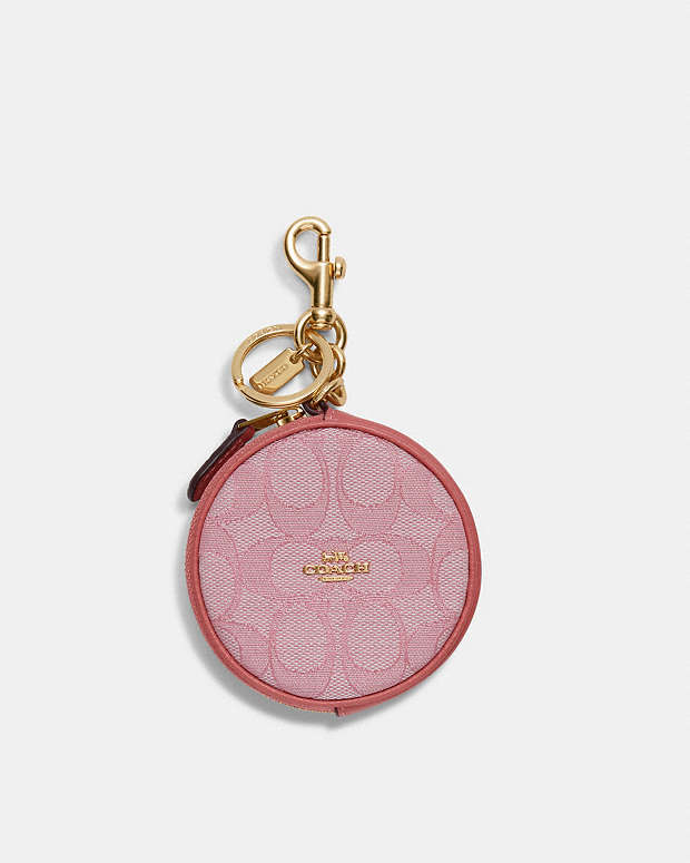 Circular Coin Pouch In Signature Jacquard