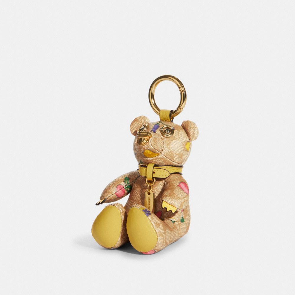 COACH®  Bear Bag Charm In Signature Canvas With Dreamy Veggie Print