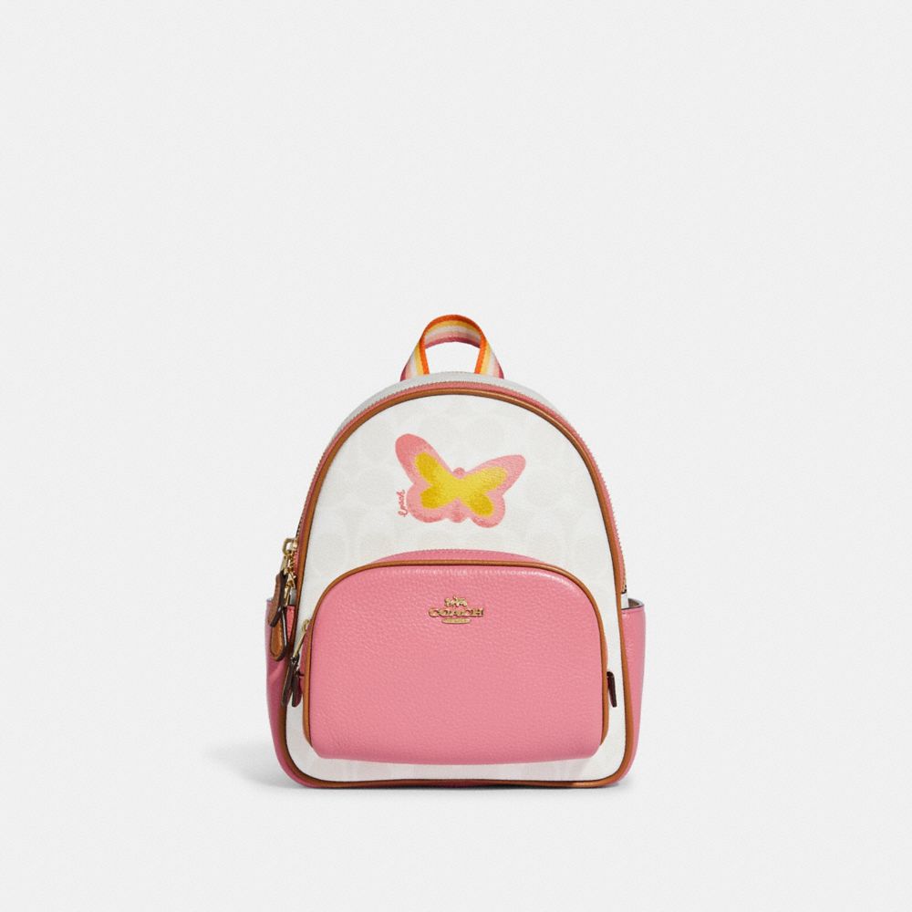 COACH Mini Court Backpack In Signature Canvas With Butterfly