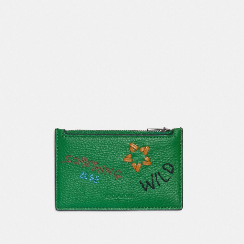 Zip Card Case With Diary Embroidery