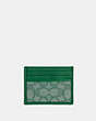 COACH®,SLIM ID CARD CASE IN SIGNATURE JACQUARD,Jacquard,Gunmetal/Green,Front View