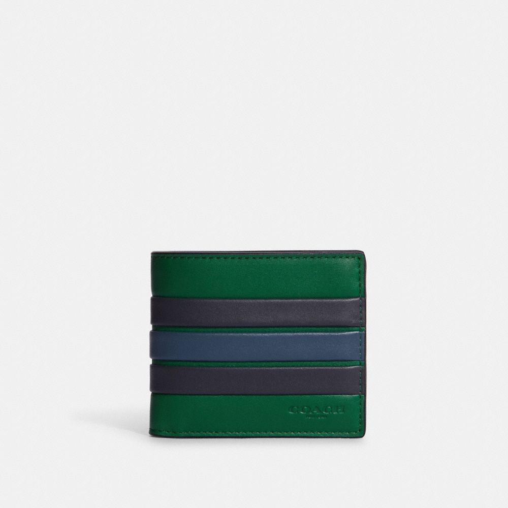 COACH®,Id Billfold Wallet With Varsity Stripe,,Front View