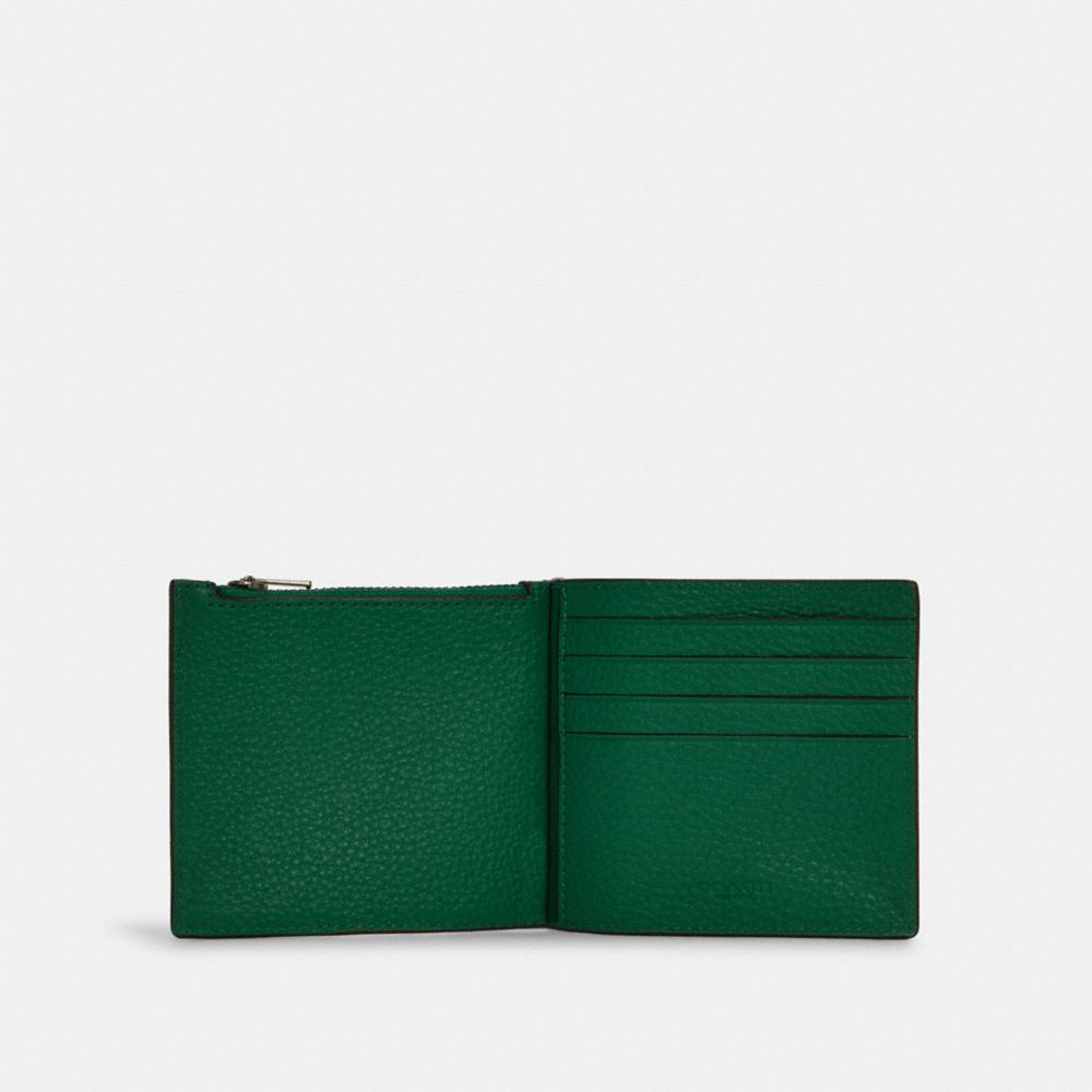 COACH® GB | Money Clip Zip Wallet In Pebbled Leather
