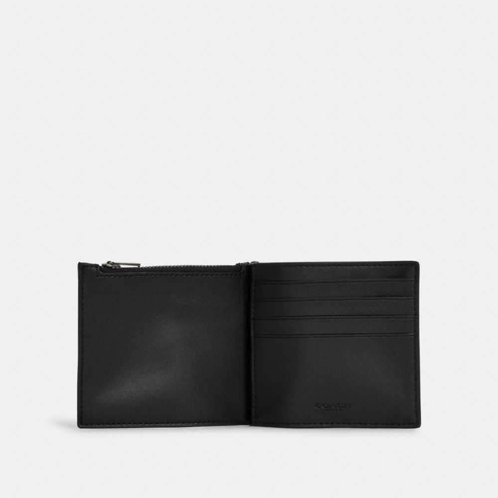 COACH®,マネー クリップ ジップ ウォレット シグネチャー キャンバス,ミニ財布(二つ折り&三つ折り),ﾌﾞﾗｯｸ/ﾌﾞﾗｯｸ