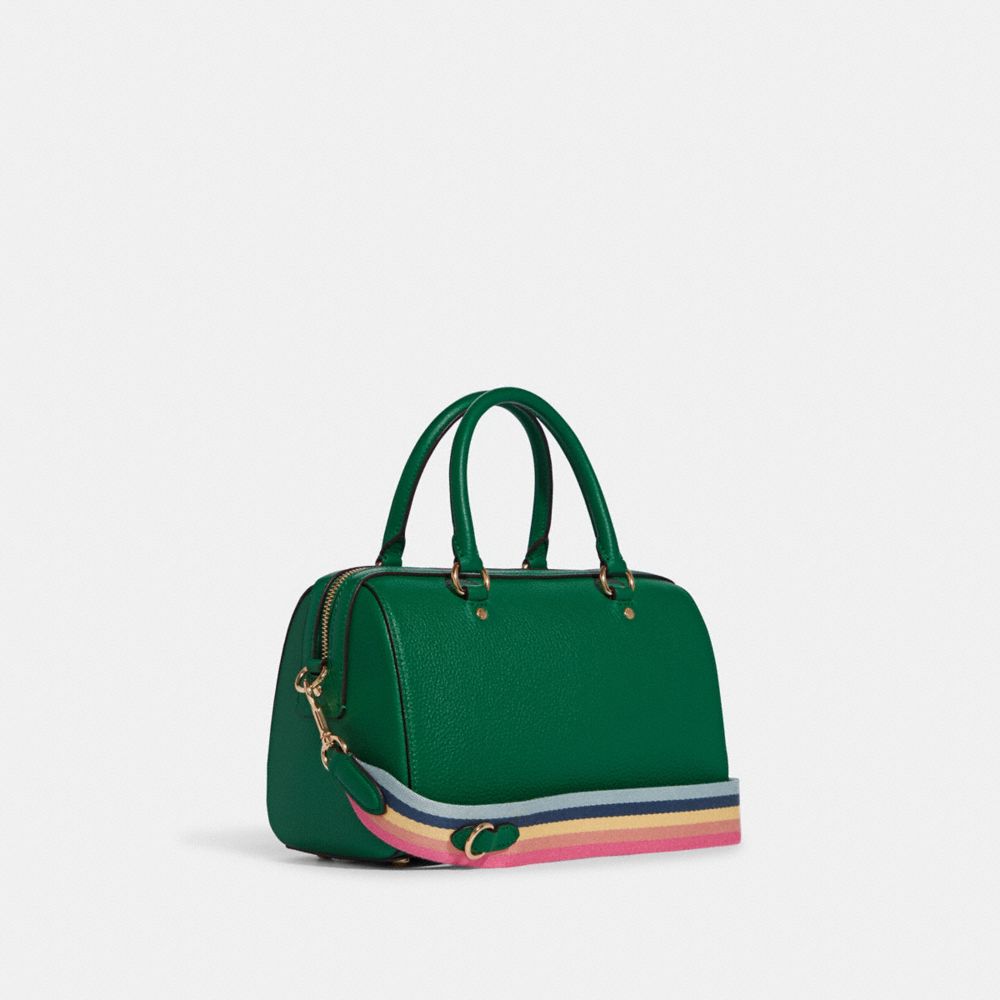 Coach C8280 Rowan Satchel With Diary Embroidery In Green Multi 