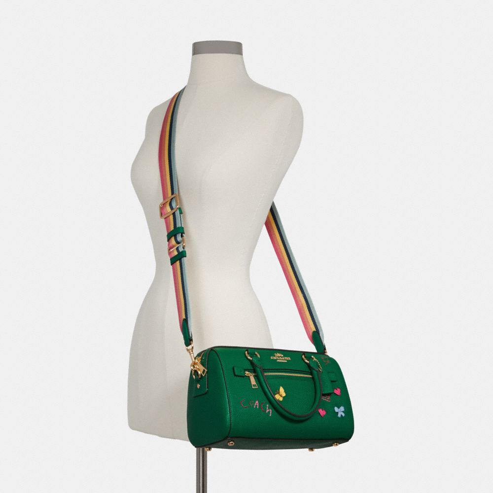 COACH®,Rowan Satchel Bag With Diary Embroidery,,Alternate View