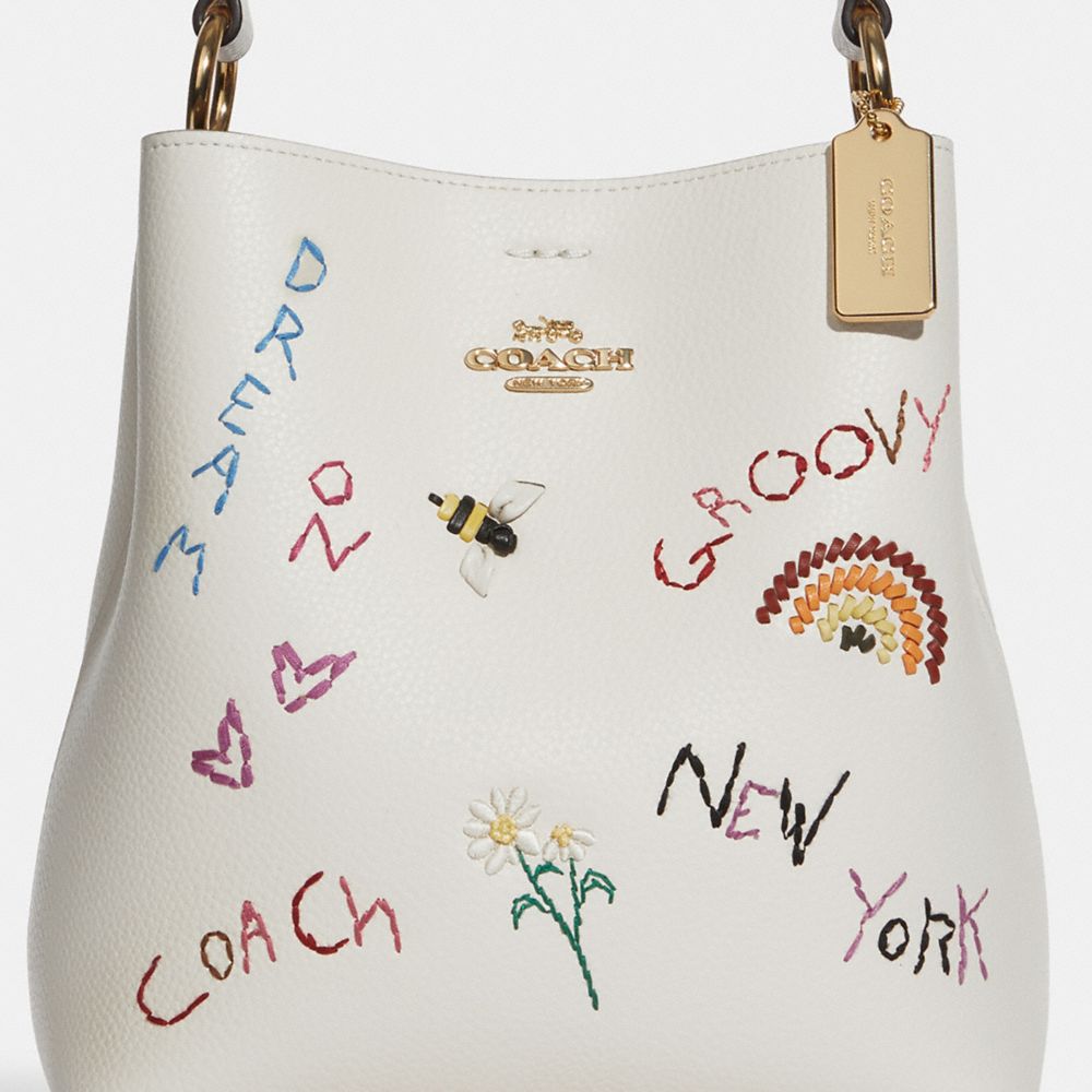 COACH®  Small Town Bucket Bag With Diary Embroidery