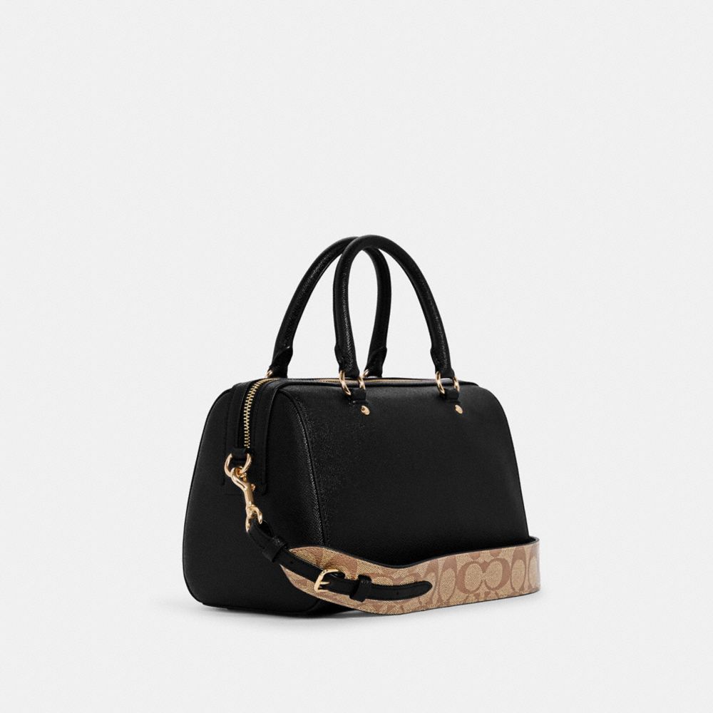Rowan Satchel Bag With Signature Canvas Detail