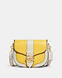 COACH®,GEORGIE SADDLE BAG IN COLORBLOCK,Gold/Retro Yellow/Chalk,Front View