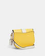 COACH®,GEORGIE SADDLE BAG IN COLORBLOCK,Gold/Retro Yellow/Chalk,Angle View