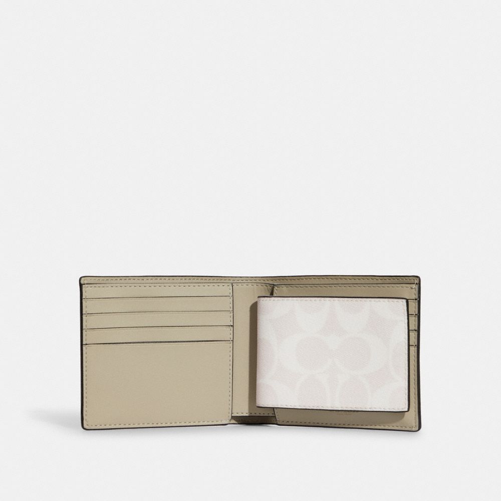 COACH®,3 In 1 Wallet In Colorblock Signature Canvas With Coach Patch,,Inside View,Top View