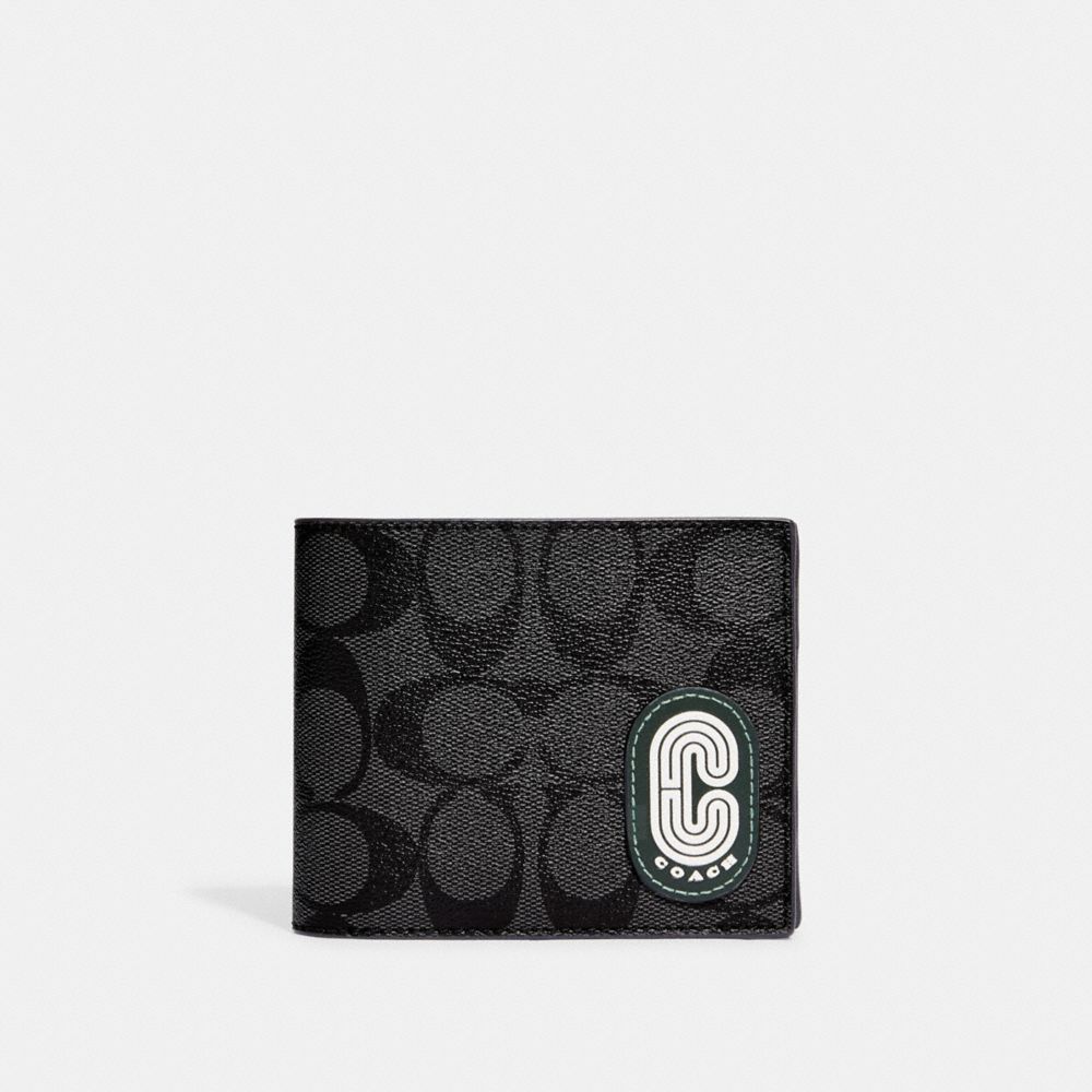 COACH®,3 In 1 Wallet In Colorblock Signature Canvas With Coach Patch,,Front View