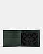 COACH®,3-IN-1 WALLET IN COLORBLOCK SIGNATURE CANVAS WITH COACH PATCH,Signature Coated Canvas,Mini,Black Antique Nickel/Charcoal/Amazon Green,Inside View,Top View