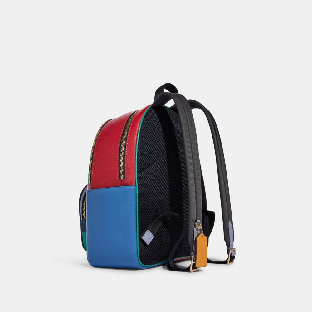 COACH®,Court Backpack In Colorblock,,Angle View