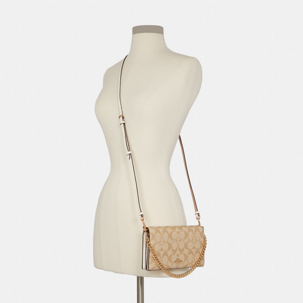 COACH®,Anna Foldover Clutch Crossbody With Chain In Signature Canvas,,Alternate View