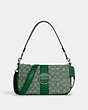 COACH®,LONNIE BAGUETTE IN SIGNATURE JACQUARD,Jacquard,Large,Silver/Green,Front View