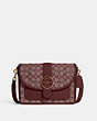 COACH®,LONNIE CROSSBODY IN SIGNATURE JACQUARD,Jacquard,Large,Gold/Wine,Front View