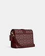 COACH®,LONNIE CROSSBODY IN SIGNATURE JACQUARD,Jacquard,Large,Gold/Wine,Angle View