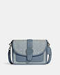 COACH®,LONNIE CROSSBODY IN SIGNATURE JACQUARD,Jacquard,Large,Silver/Marble Blue,Front View