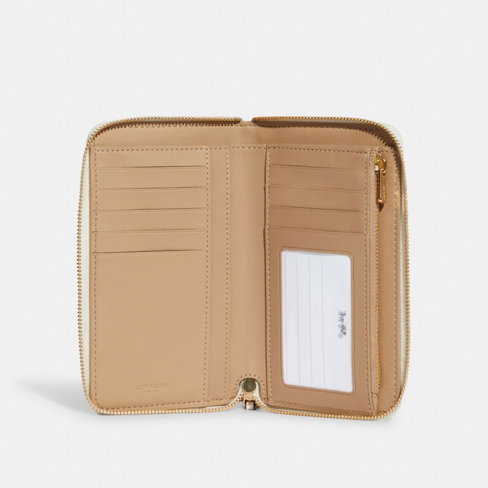 COACH®,Medium Id Zip Wallet With Diary Embroidery,,Inside View,Top View