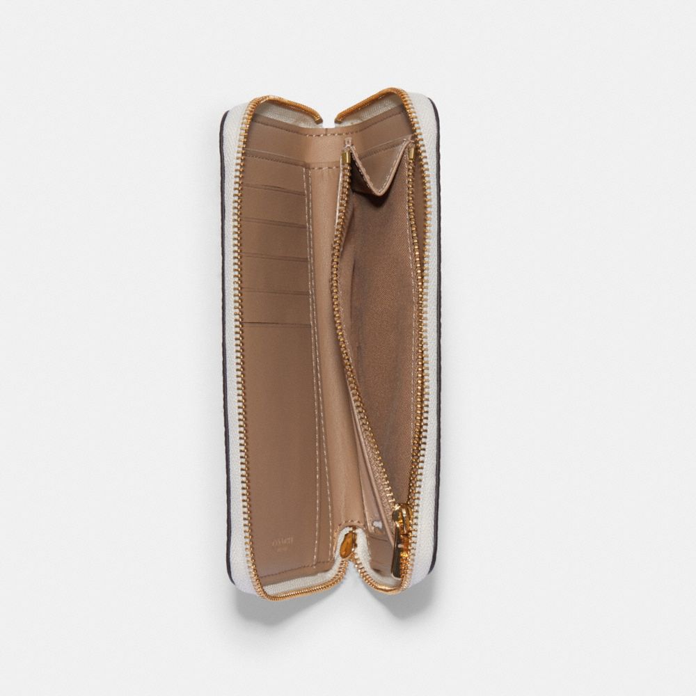 Portefeuille zippé de taille moyenne avec journal intime brodé