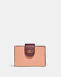 COACH®,ACCORDION CARD CASE IN COLORBLOCK,Mini,Gold/Faded Blush Multi,Front View