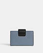 COACH®,ACCORDION CARD CASE IN COLORBLOCK,Mini,Gold/Marble Blue Multi,Back View