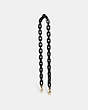 COACH®,LEATHER COVERED CHAIN STRAP,Glovetanned Leather,Brass/Black,Front View