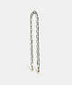 COACH®,LEATHER COVERED CHAIN STRAP,Glovetanned Leather,Brass/Chalk,Front View