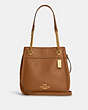 COACH®,CAMMIE CHAIN BUCKET BAG,Pebbled Leather,Large,Gold/Penny,Front View