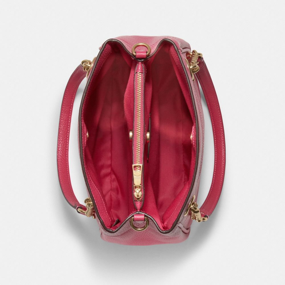 COACH®,CAMMIE CHAIN BUCKET BAG,Large,Gold/Bold Pink,Inside View,Top View