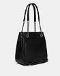 COACH®,CAMMIE CHAIN BUCKET BAG,Pebbled Leather,Large,Gunmetal/Black,Angle View
